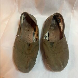 TOMS Olive Green Canvas Slip-Ons